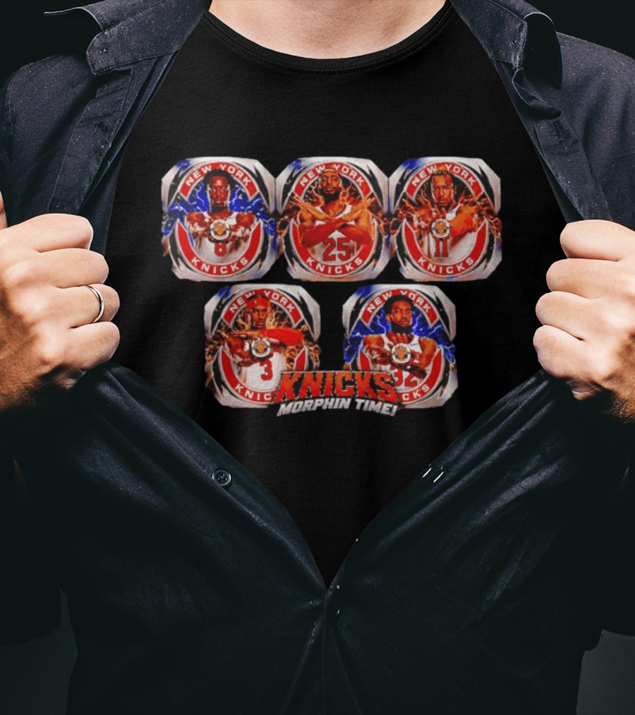 New York Knicks Morphin Time Power Rangers Theme Basketball Players T-Shirt