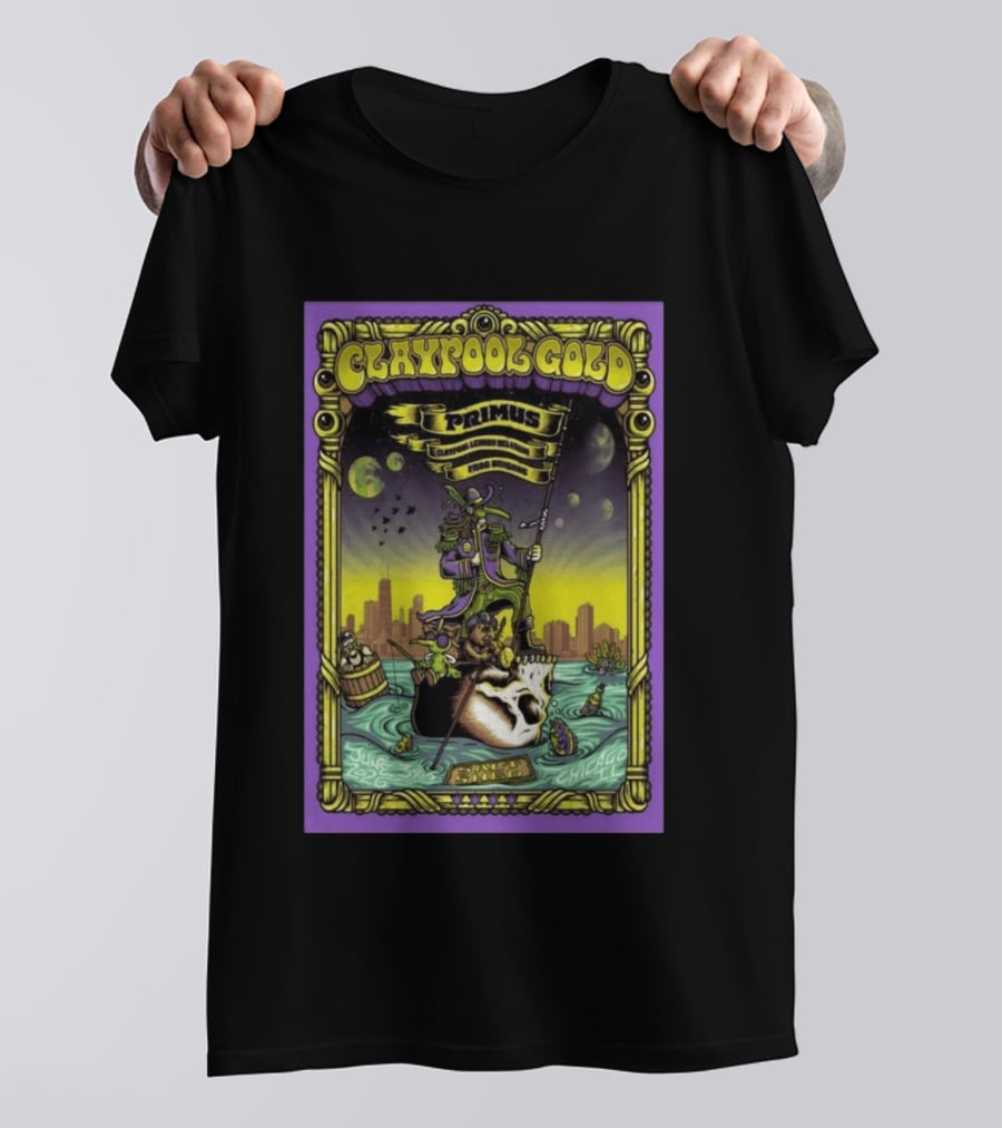 Claypool Lennon Delirium Frog Brigade Primus June 3 2026 Chicago IL Concert T-Shirt