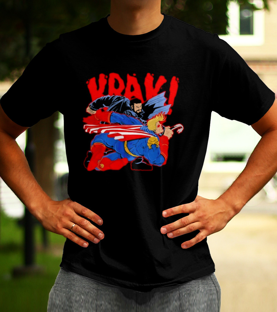 Billy Butcher Punching Homelander VRAK Comic Style Showdown T-Shirt