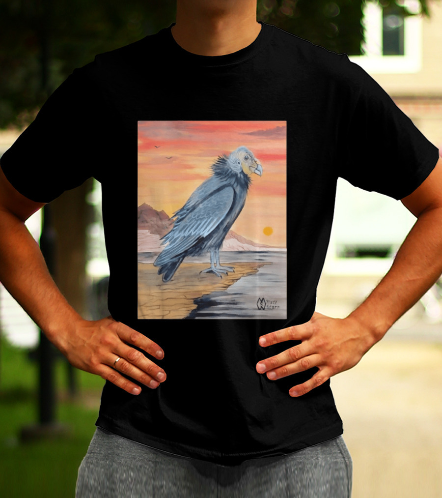 California Condor On Cliff Matt Starr Sunset Scene T-Shirt