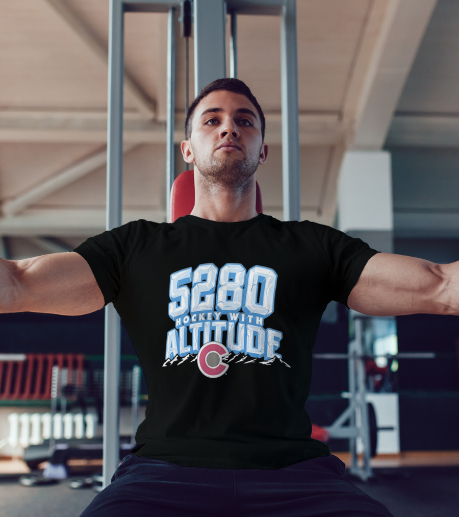Hockey With Altitude 5280 Colorado Avalanche Ice Mountains T-Shirt