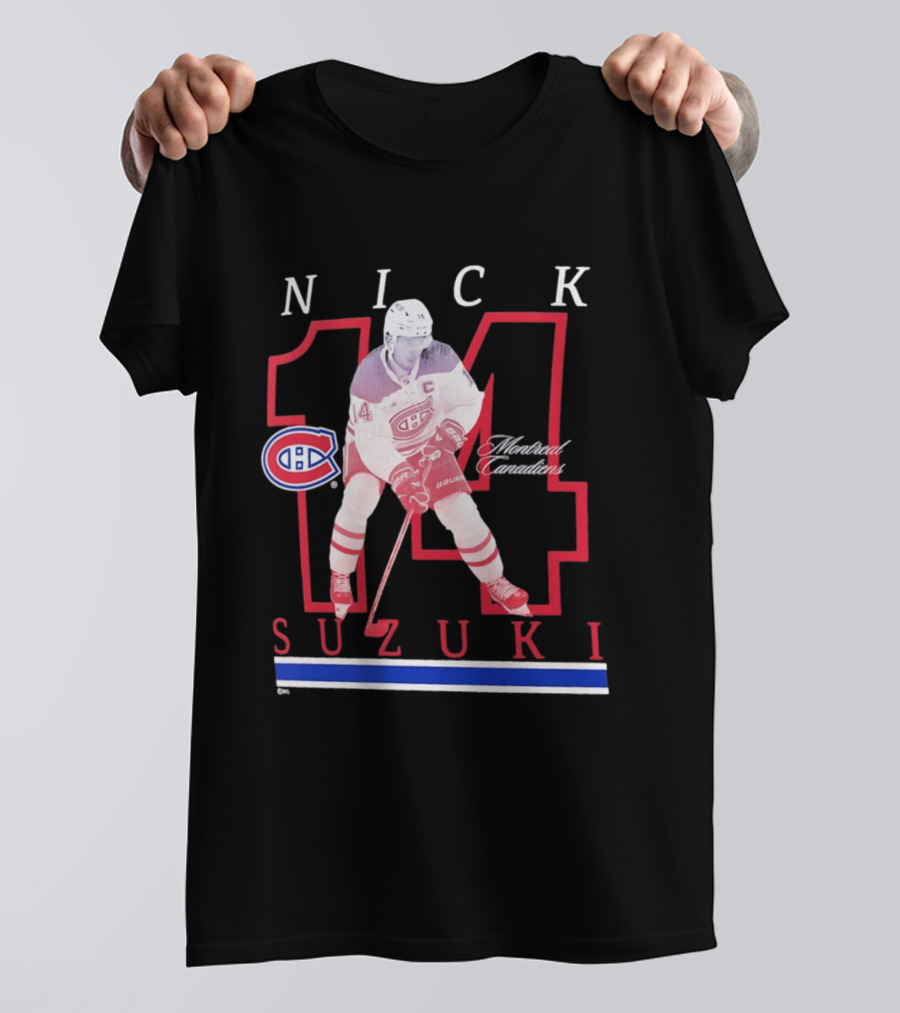 Nick Suzuki 14 Montreal Canadiens Captain Hockey T-Shirt