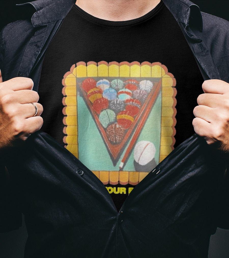 Rack Your Brains Pool Billiards Pun With Brain Balls T-Shirt