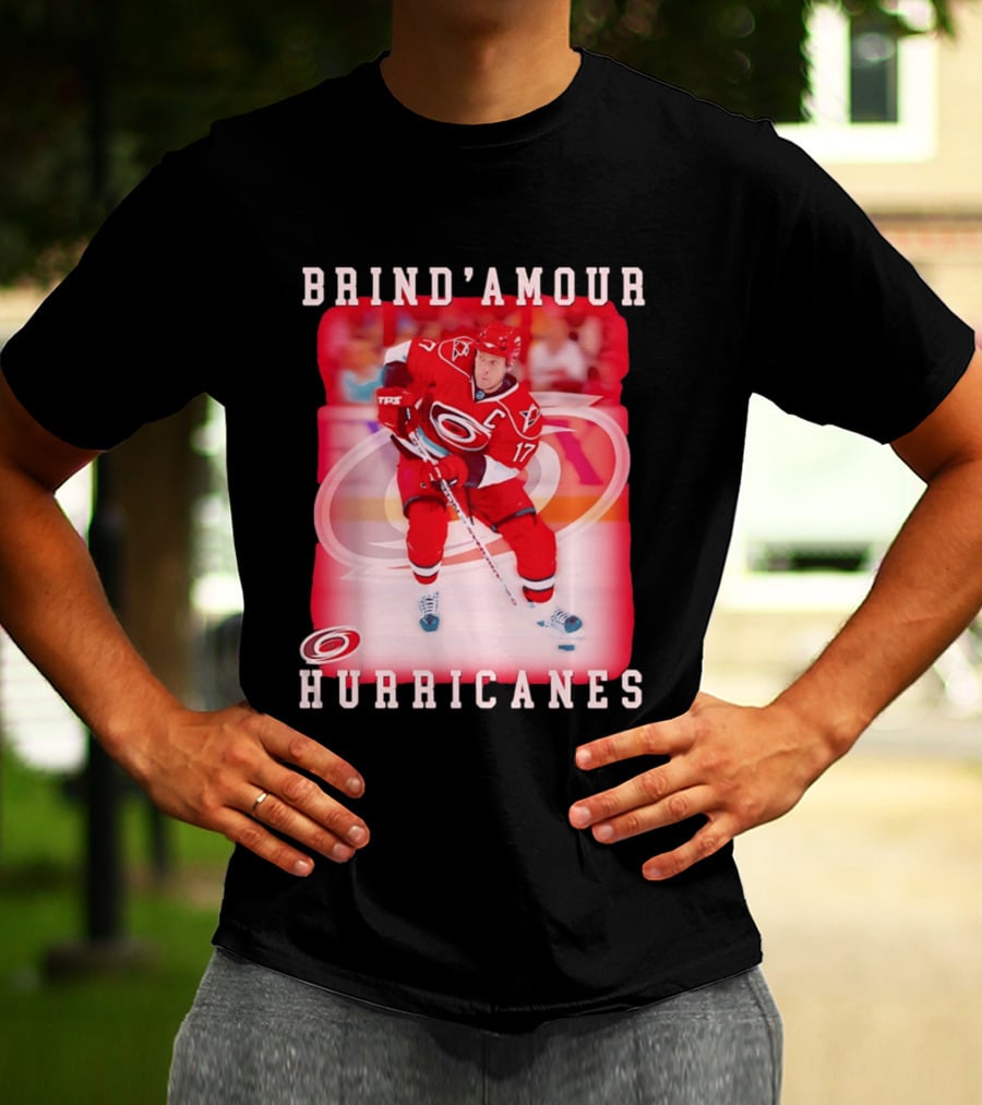 Brind'Amour Hurricanes Number 17 Captain Hockey Player T-Shirt