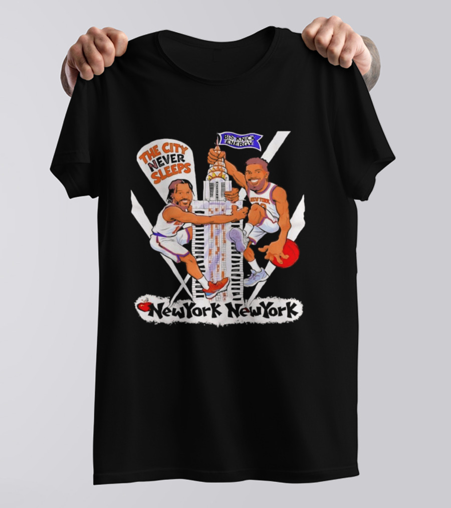 New York Knicks Jalen Brunson Josh Hart The City Never Sleeps Skyscraper Energy T-Shirt