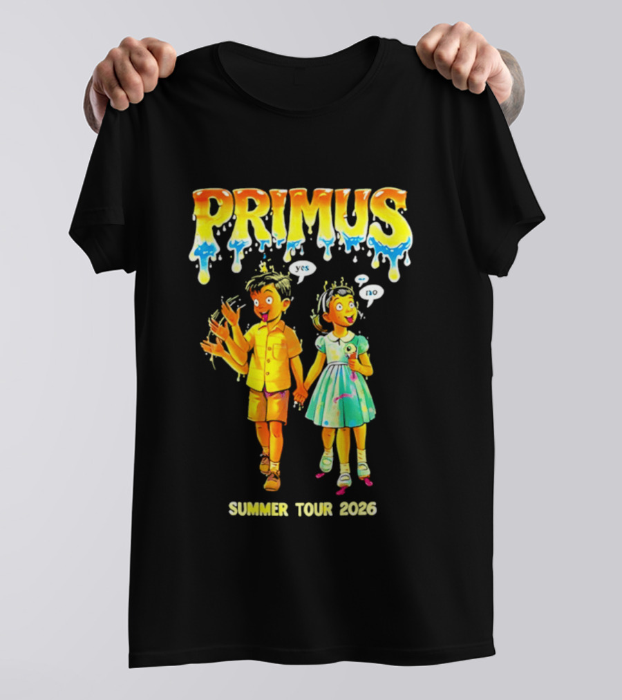 Primus Summer Tour 2026 Cartoon Style Melting Drip T-Shirt
