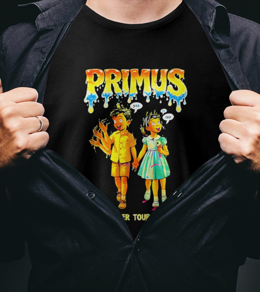 Primus Summer Tour 2026 Cartoon Style Melting Drip T-Shirt
