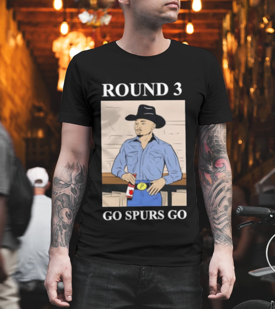 Go Spurs Go Cowboy Round 3 Spurs Playoff Spirit T-Shirt