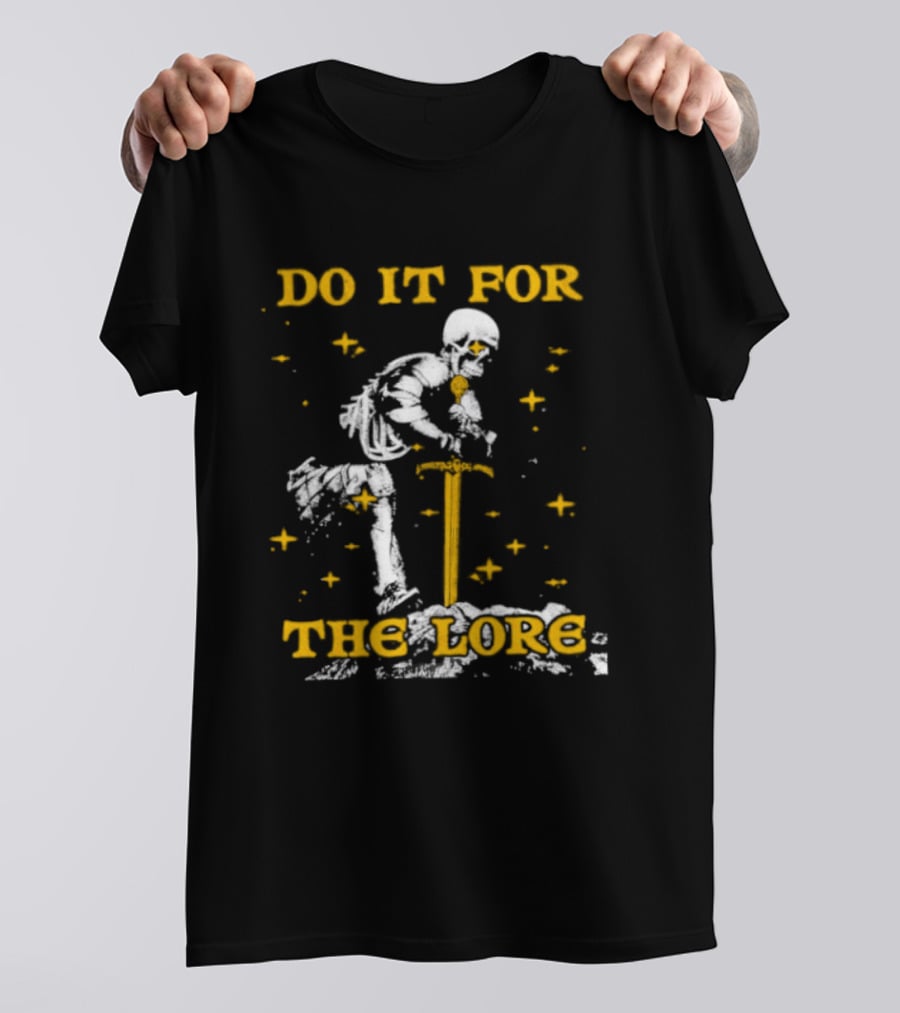 Skeleton Knight Do It For The Lore Sword And Stars T-Shirt