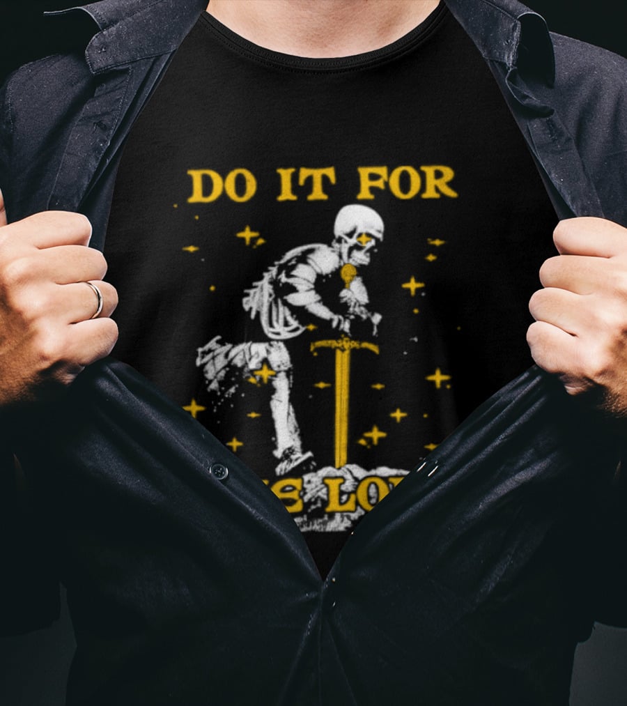 Skeleton Knight Do It For The Lore Sword And Stars T-Shirt