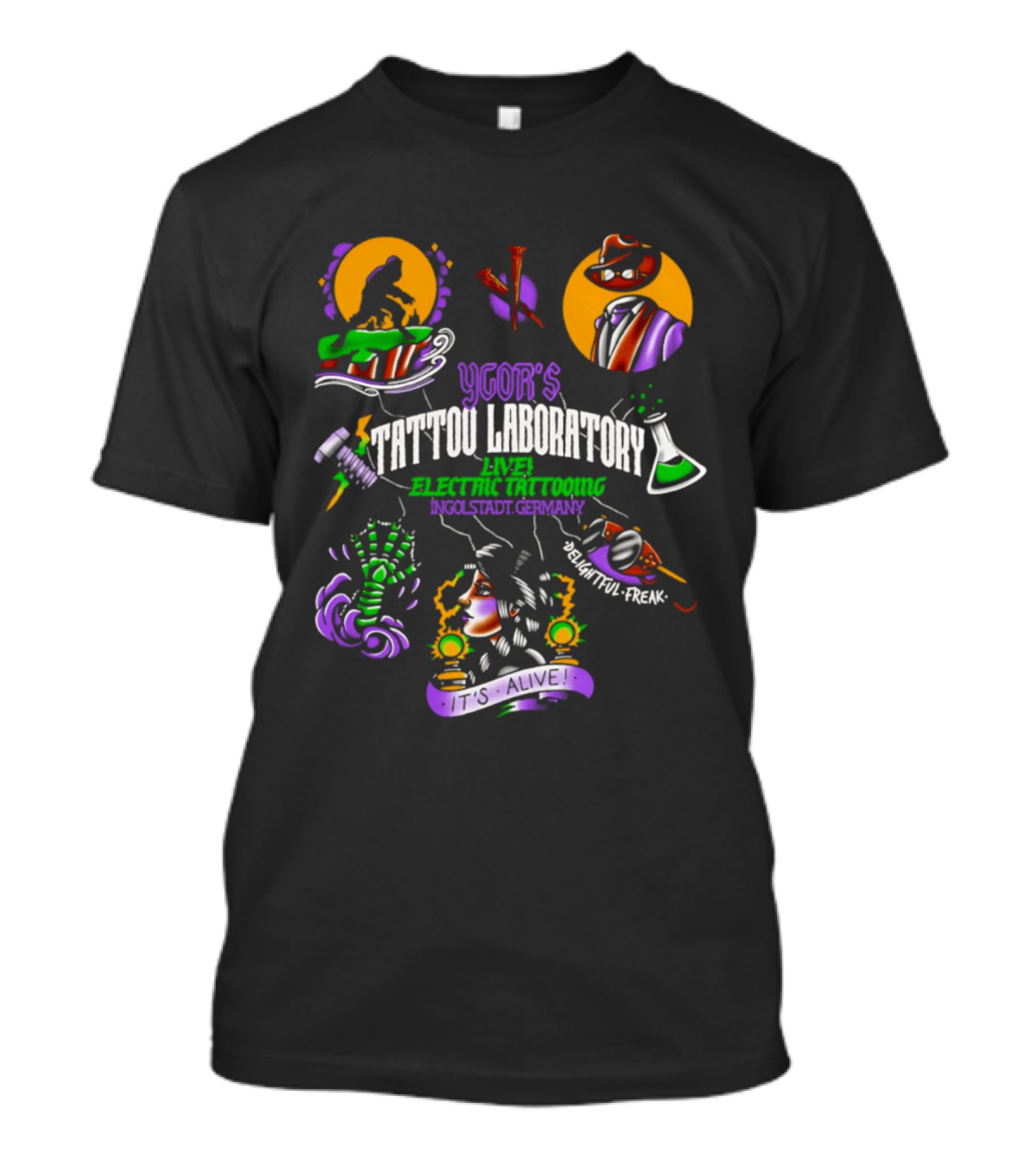 Igor's Tattoo Laboratory Live Electric Tattooing 2026 Monster Mad Scientist Adventure Ink T-Shirt