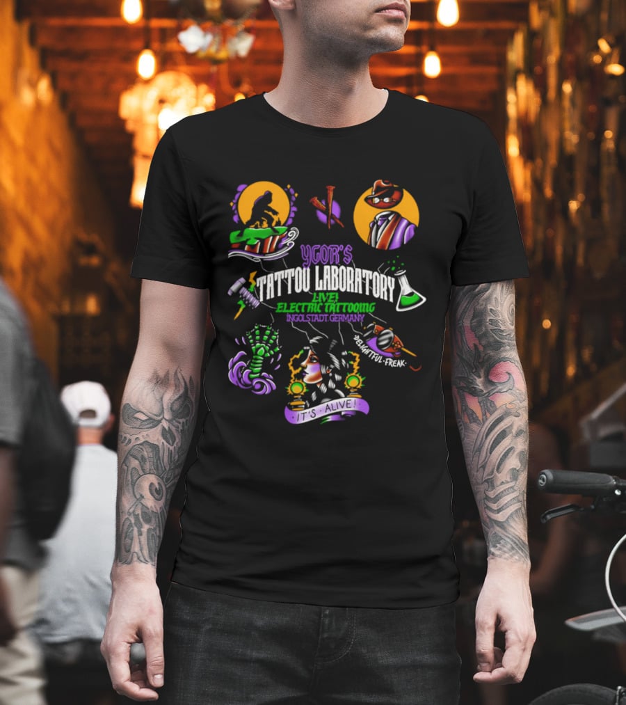 Igor's Tattoo Laboratory Live Electric Tattooing 2026 Monster Mad Scientist Adventure Ink T-Shirt
