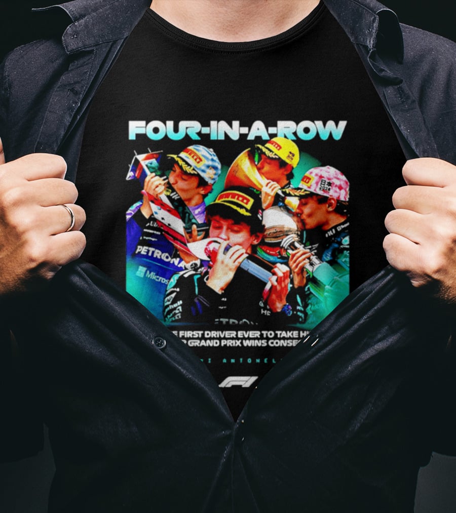 Kimi Antonelli Four In A Row First Driver Wins Consecutively Formula 1 T-Shirt