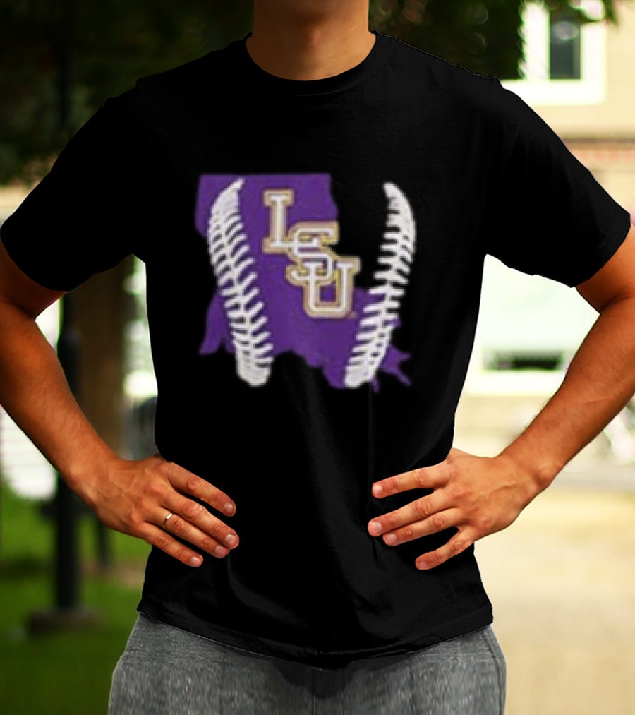LSU Tigers 2026 Purple Baseball LSU Shape T-Shirt