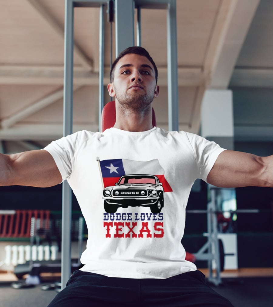 Dodge Loves Texas State Flag Mustang T-Shirt
