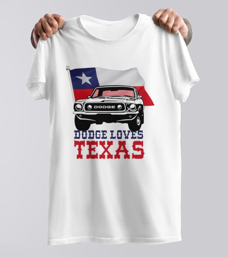 Dodge Loves Texas State Flag Mustang T-Shirt