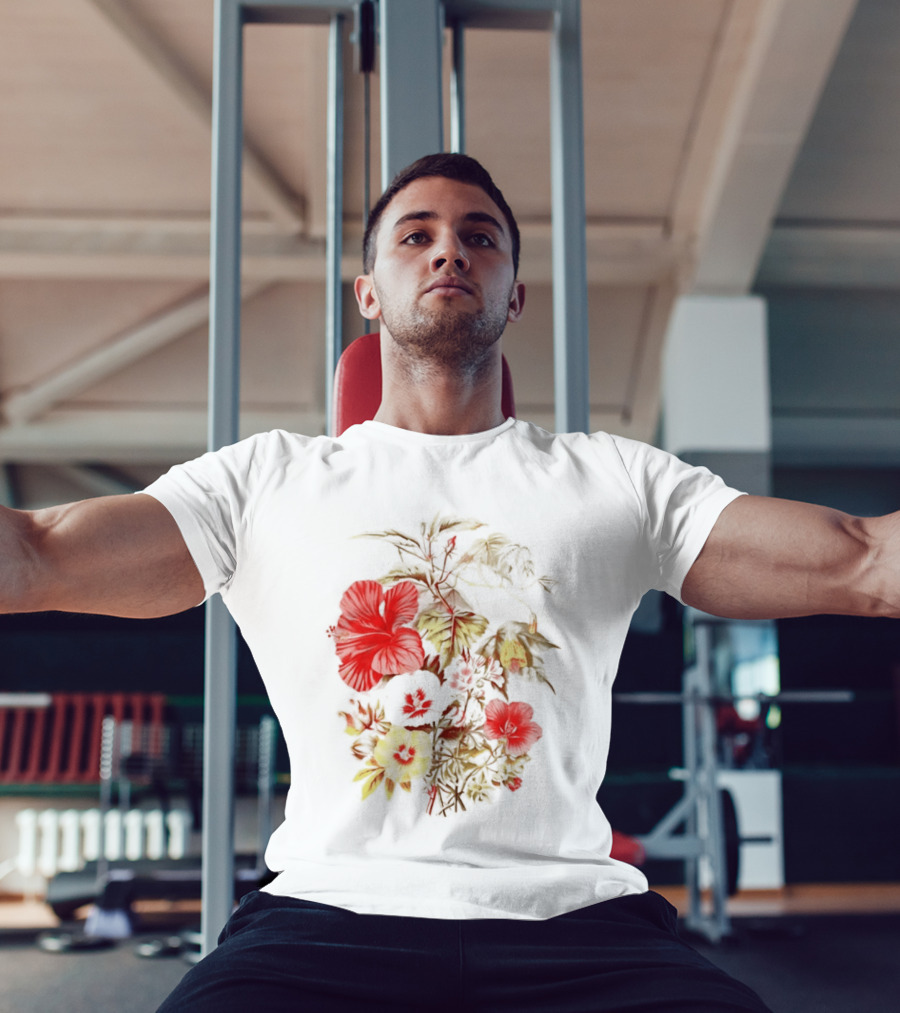Hibiscus Mallow Cotton Floral Blossoms T-Shirt