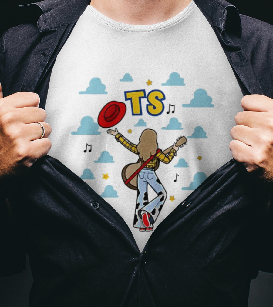 TS Toy Story 5 New Song Clouds Guitar And Red Hat T-Shirt