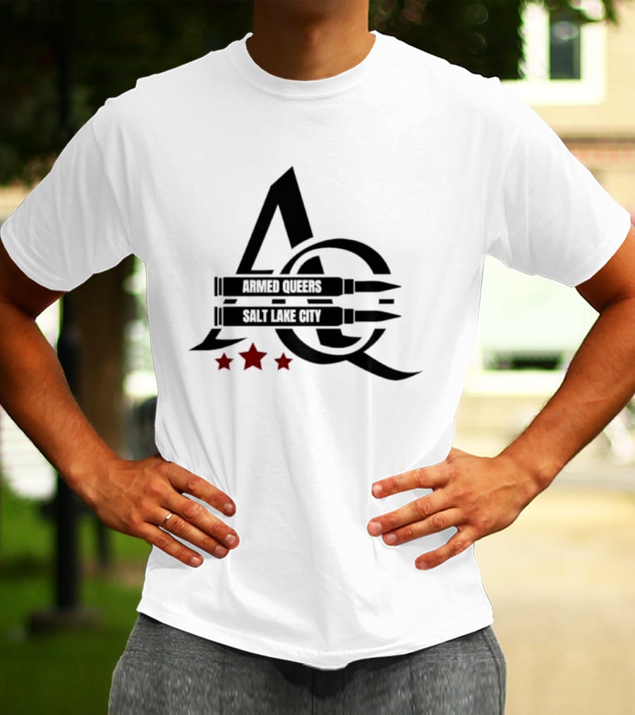Armed Queers Salt Lake City AQ Bullet Logo Three Stars T-Shirt