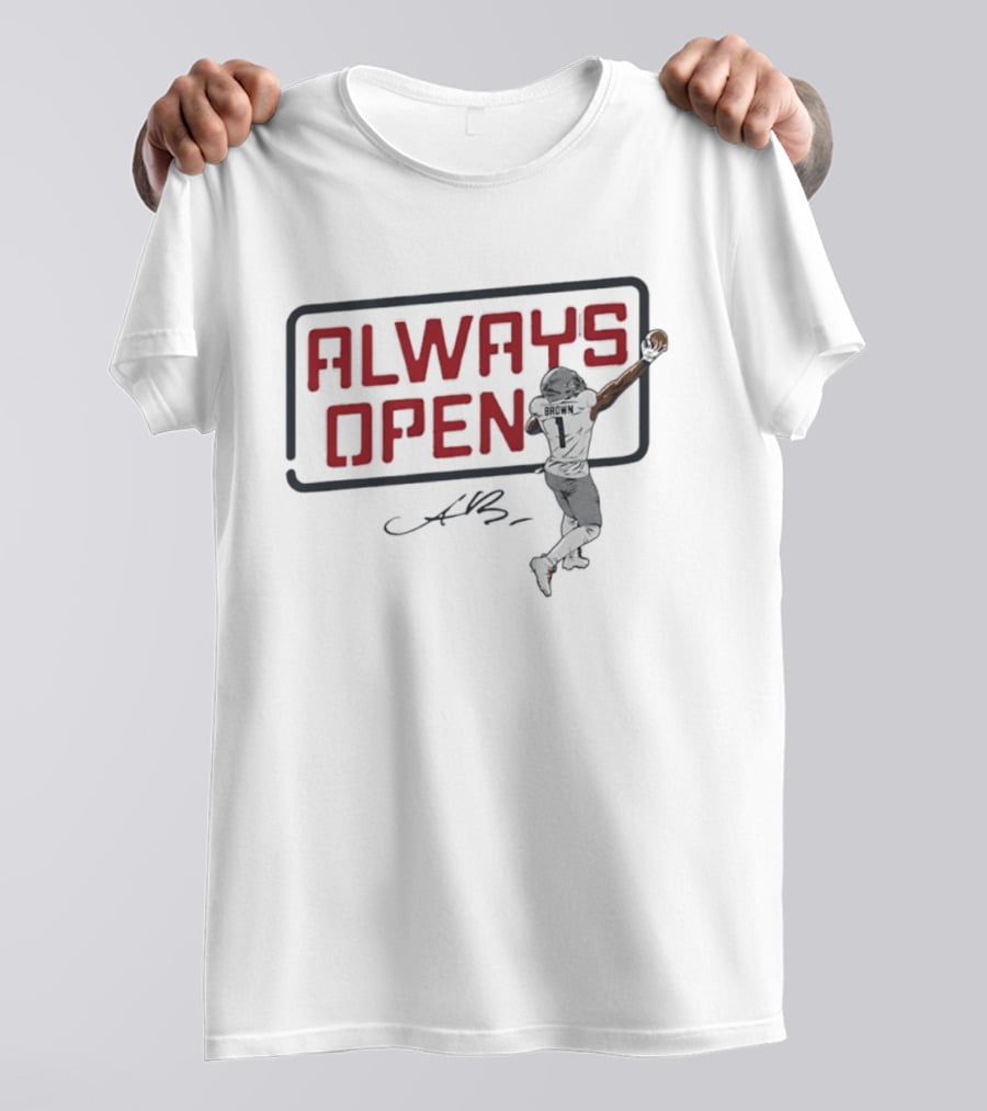 Patriots A.J. Brown Always Open New England T-Shirt
