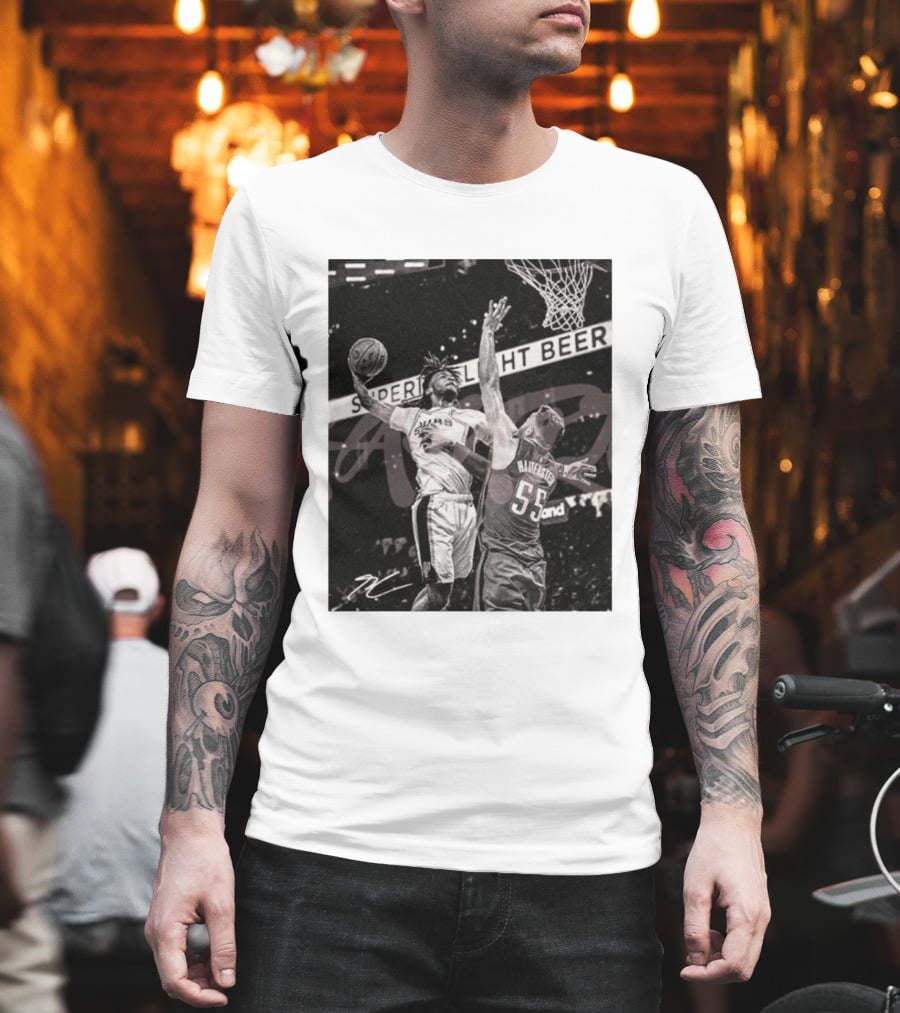 San Antonio Spurs Basketball Hartenstein 55 Player Action Photo Sport Superior Light Beer T-Shirt