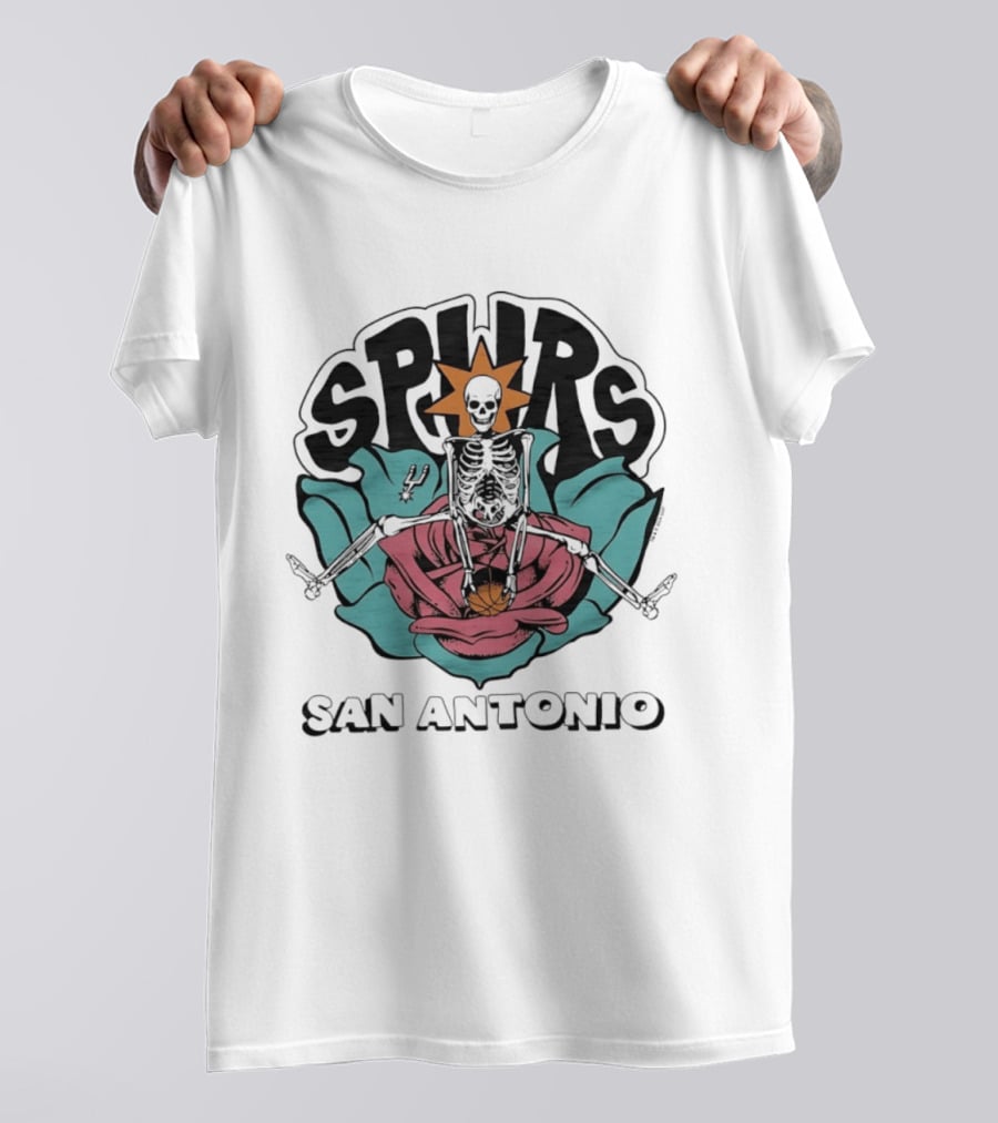 San Antonio Spurs Skeleton Basketball T-Shirt