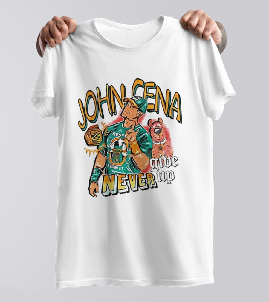 John Cena Never Give Up Scooby Doo WWE Championship T-Shirt