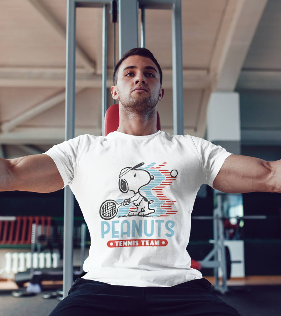 Peanuts Snoopy Tennis Team Vintage Cartoon Sports T-Shirt