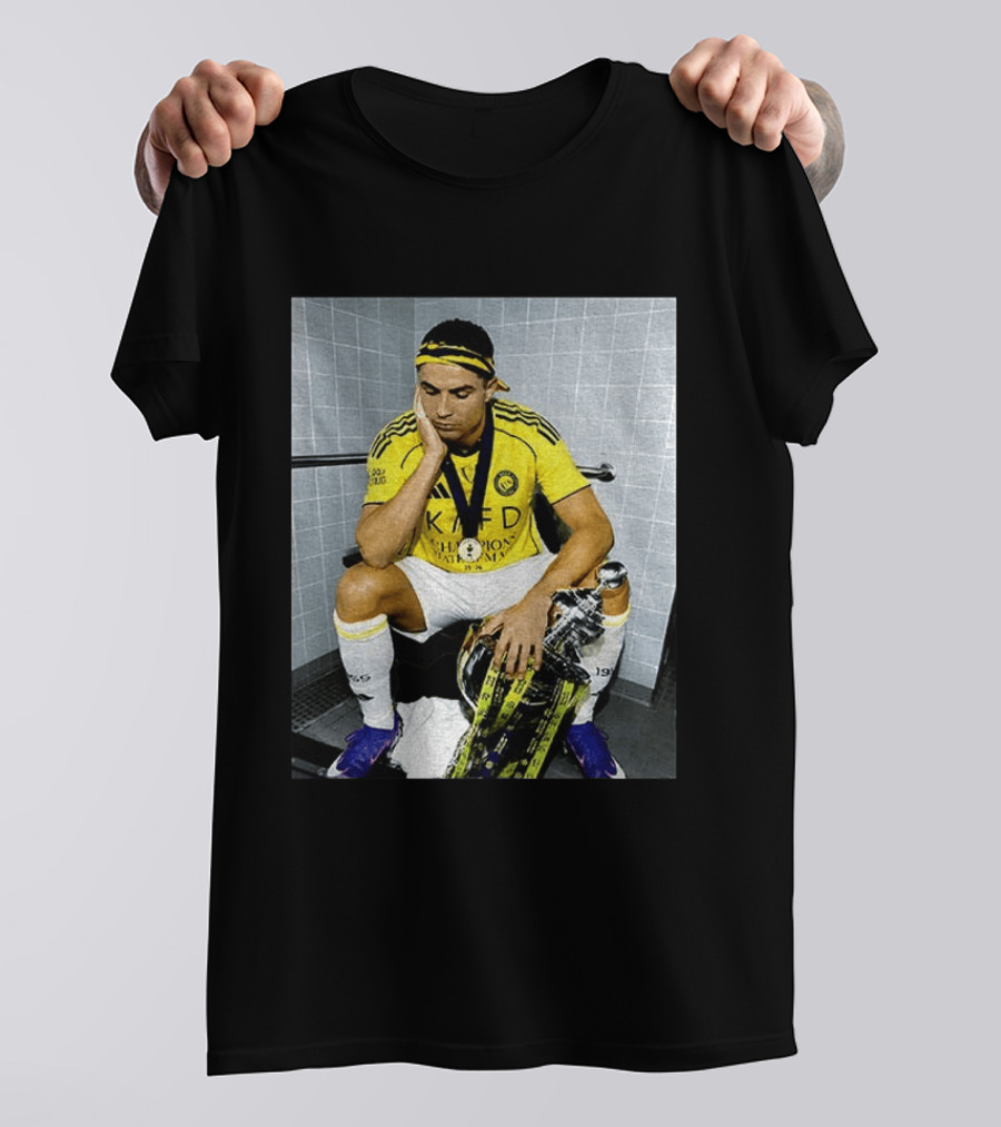 Cristiano Ronaldo Al Nassr FC Saudi Pro League Champion KAFD Yellow Jersey T-Shirt