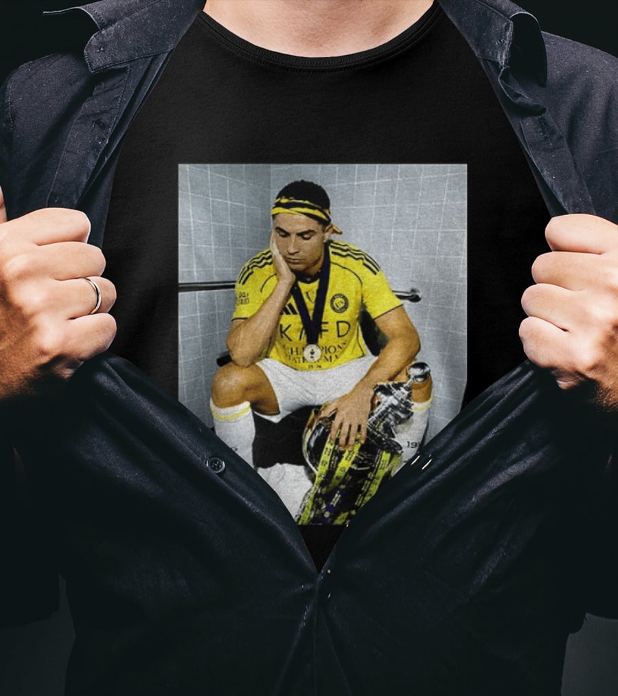 Cristiano Ronaldo Al Nassr FC Saudi Pro League Champion KAFD Yellow Jersey T-Shirt