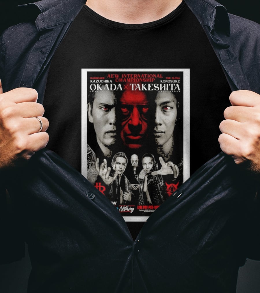 AEW International Championship Kazuchika Okada Vs Konosuke Takeshita Double Or Nothing 2026 Pay Per View T-Shirt