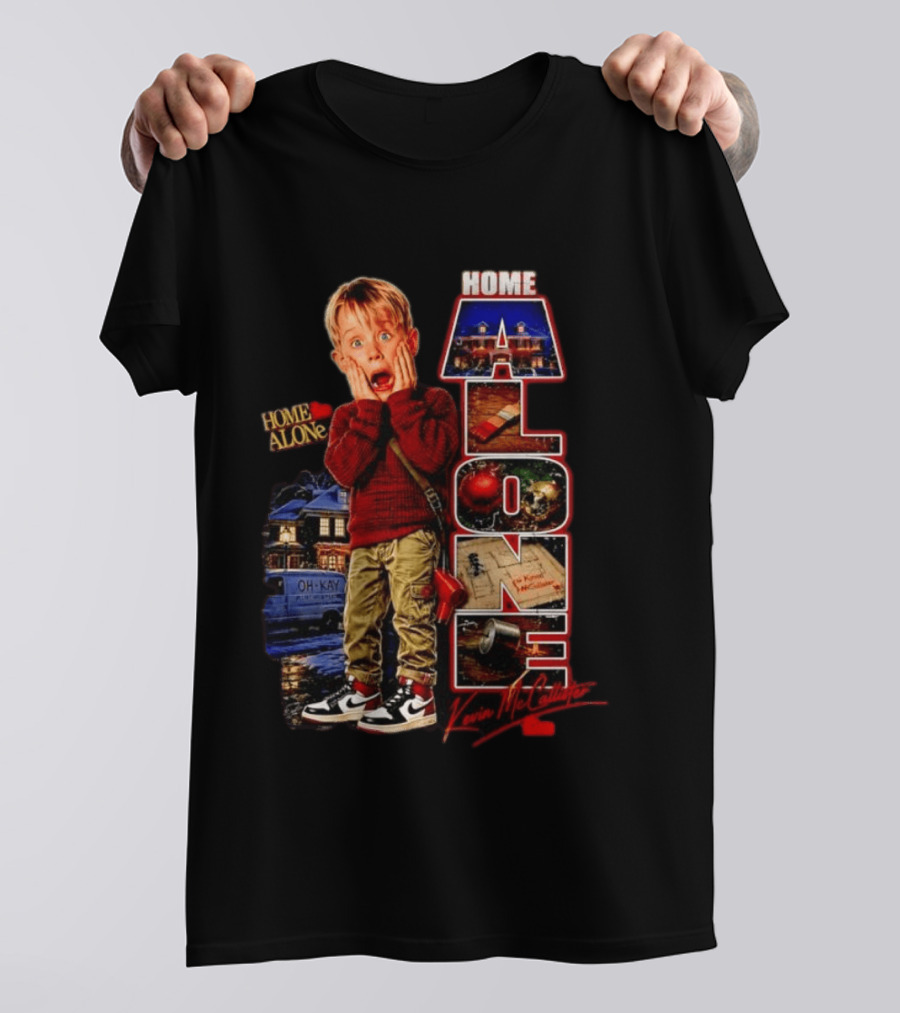 Home Alone Kevin McCallister Scream Christmas Movie Collage T-Shirt
