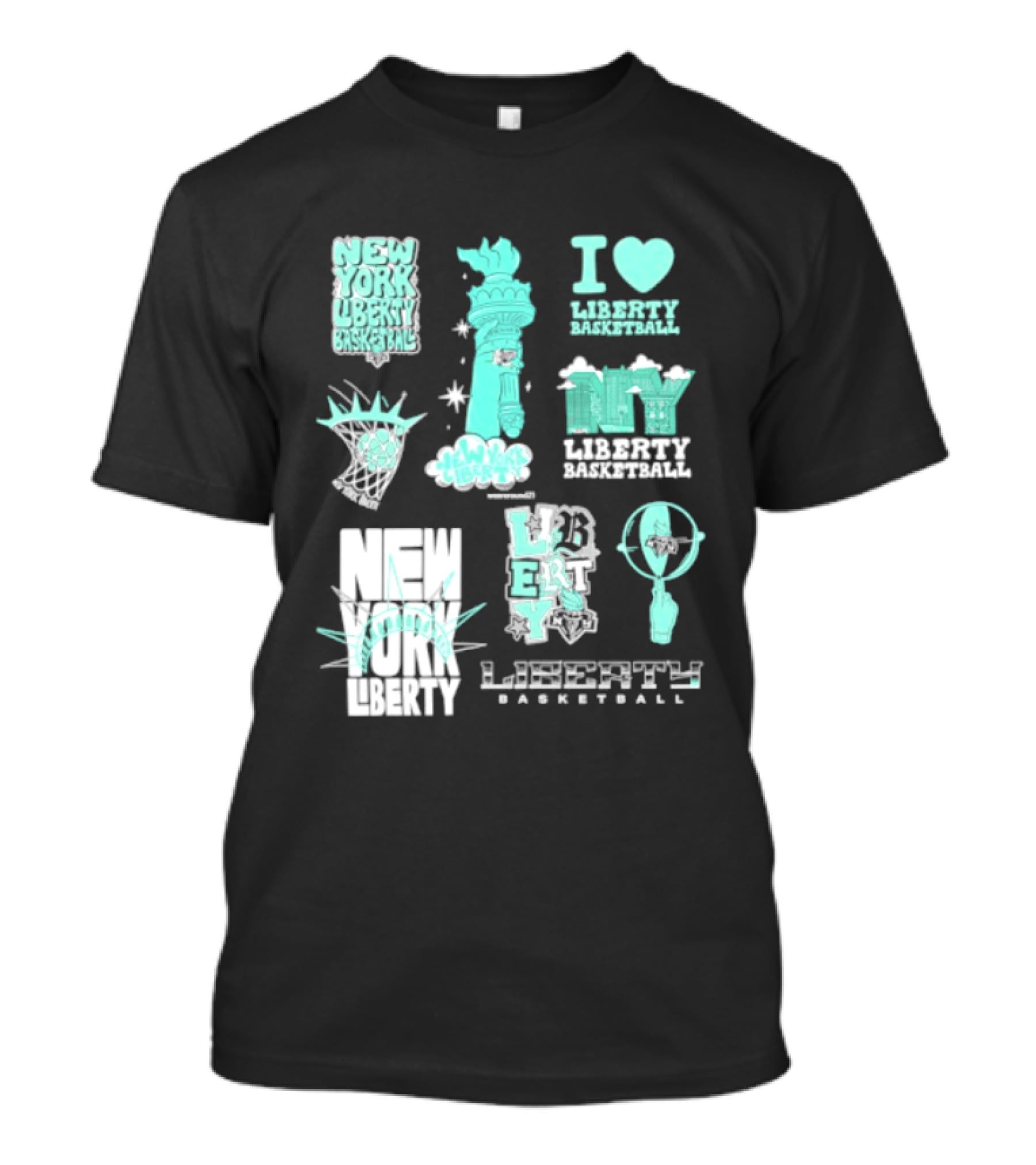 New York Liberty I Love Liberty Basketball Statue Of Liberty T-Shirt