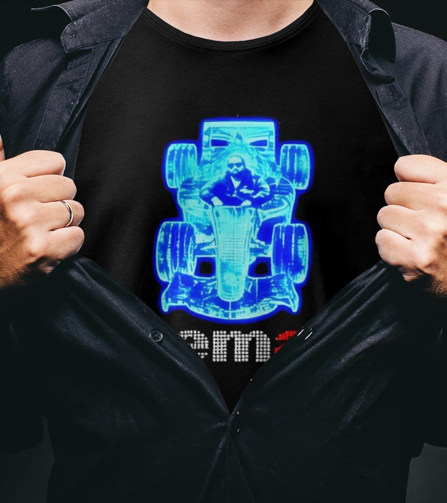 Iceman Kimi Räikkönen F1 Driver Holographic Car Racing Blue Red T-Shirt