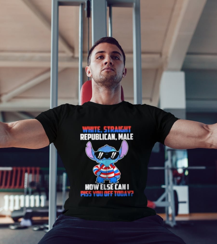 Stitch Straight Republican Male How Else Can I Piss You Off Today T-Shirt