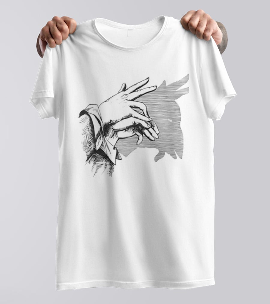 Goat Shadow Hand Puppet Optical Illusion T-Shirt