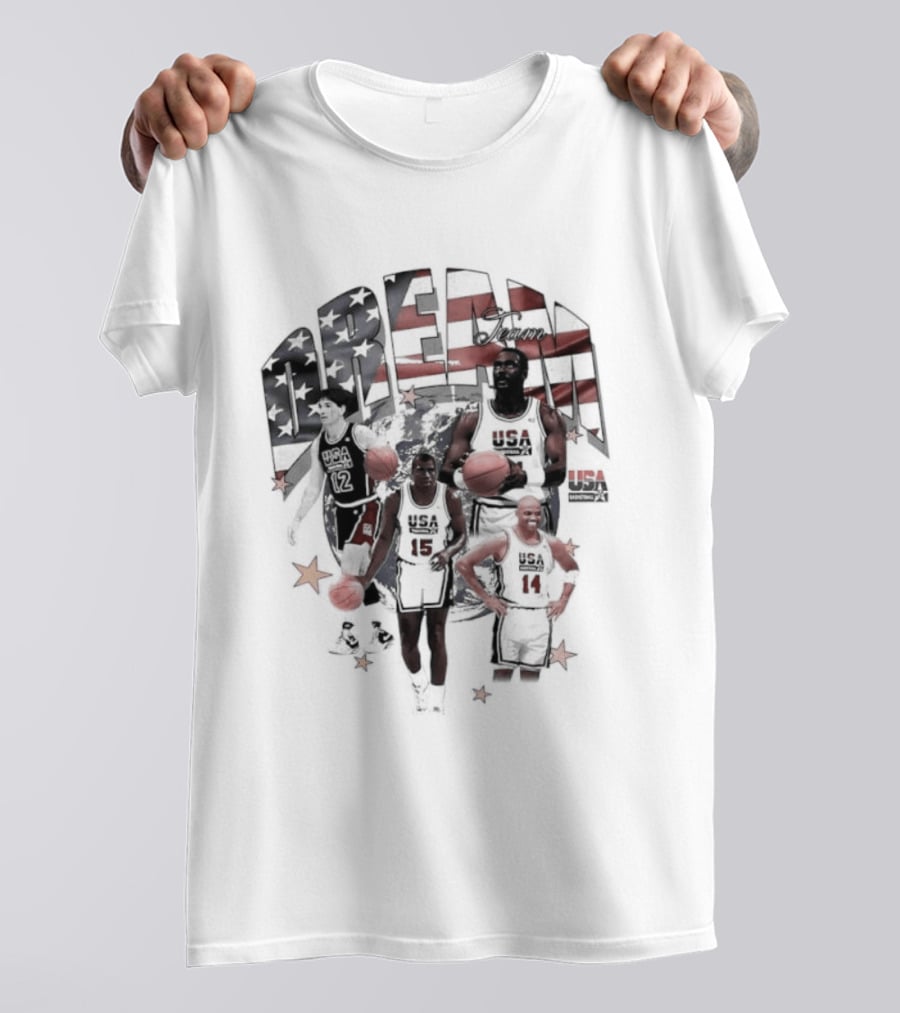 1992 USA Dream Team John Stockton Magic Johnson Karl Malone Charles Barkley Basketball America T-Shirt