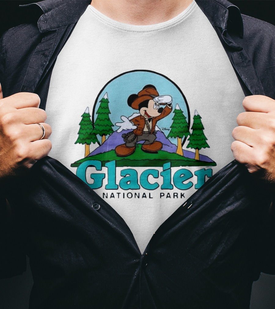 Mickey Mouse Explorer Glacier National Park Adventure T-Shirt