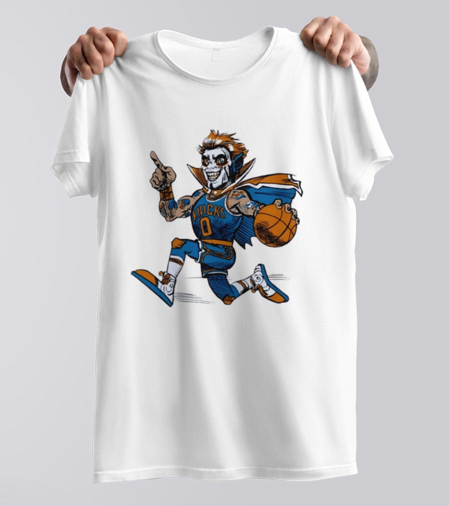 New York Knicks Dracula Vampire Basketball Comic T-Shirt
