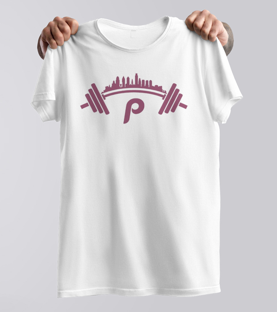 Philadelphia Skyline P Weightlifting Barbell T-Shirt