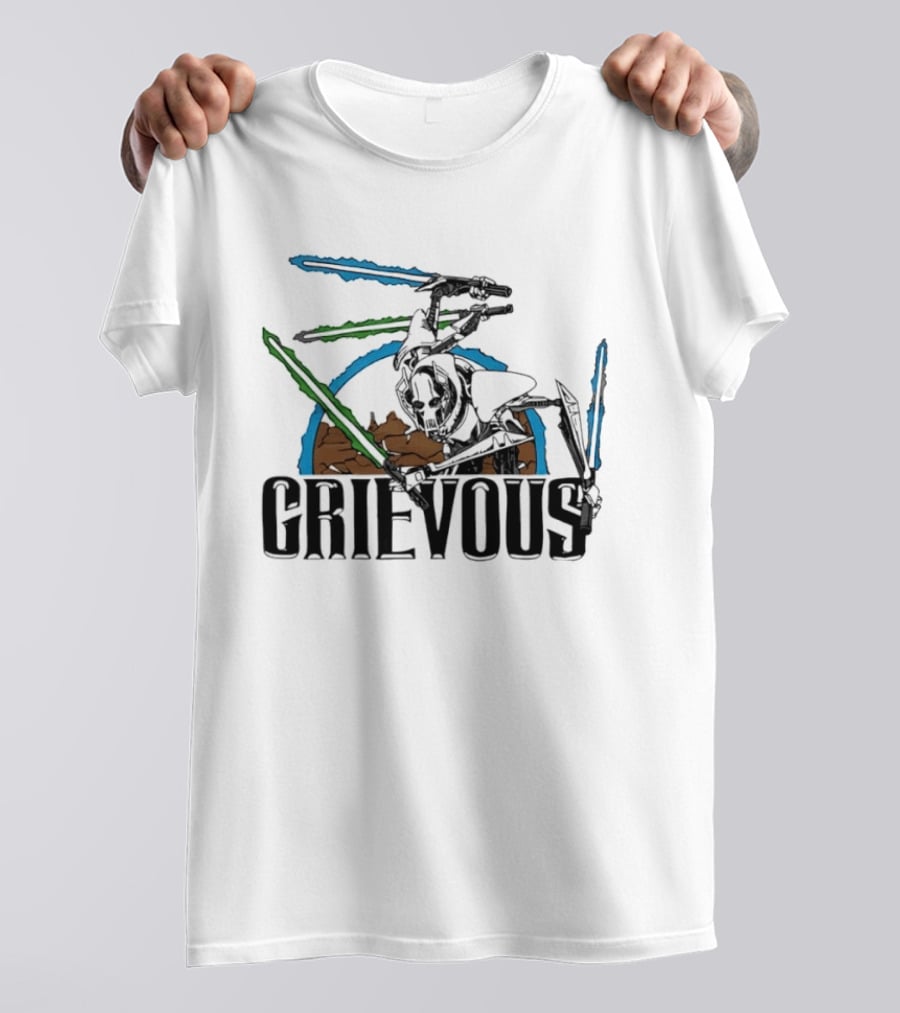 Star Wars General Grievous Iconic Lightsabers Battle Scene T-Shirt