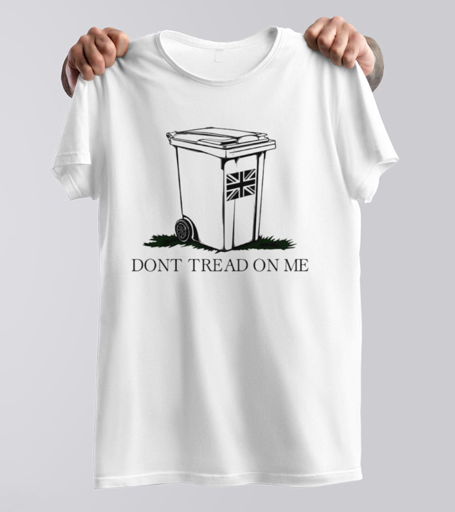 United Kingdom Flag Trash Can Don't Tread On Me T-Shirt