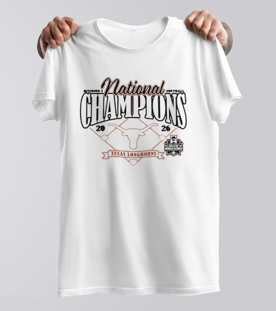 Texas Longhorns 2026 National Champions Softball Diamond T-Shirt