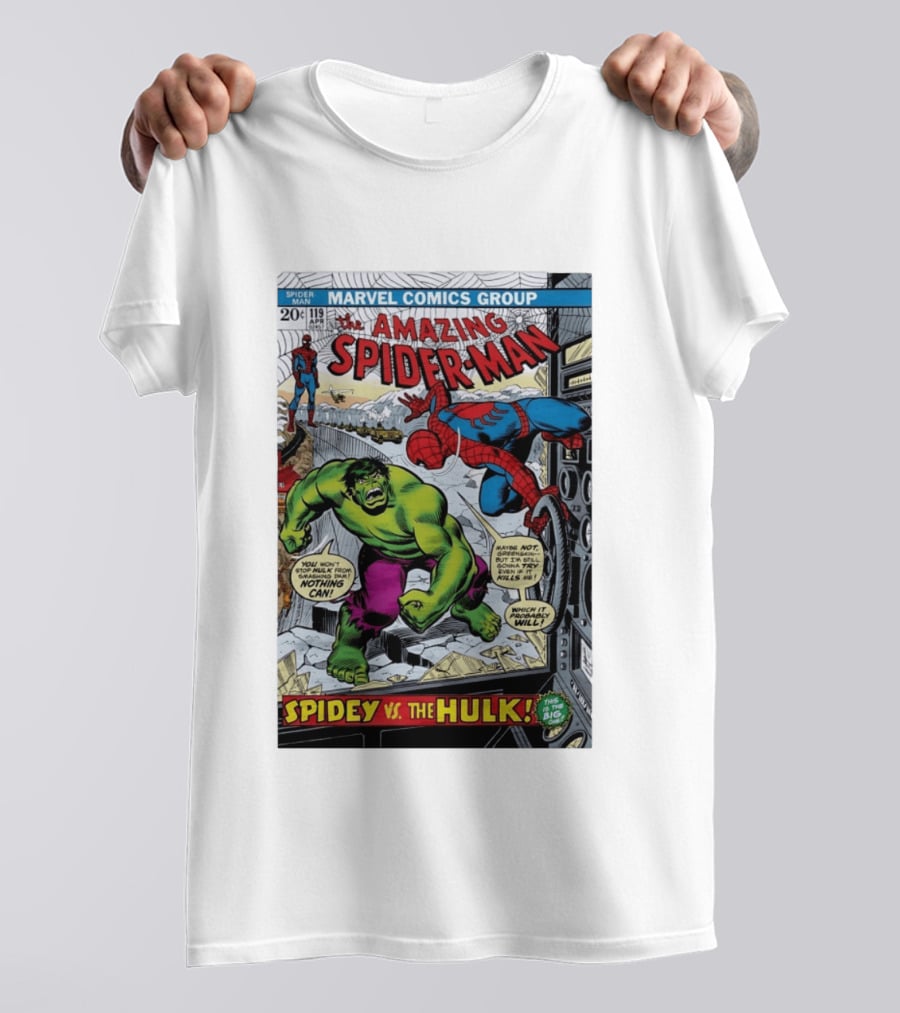 Marvel Comics Group The Amazing Spider Man 119 Spidey Vs The Hulk Comic Book Cover T-Shirt