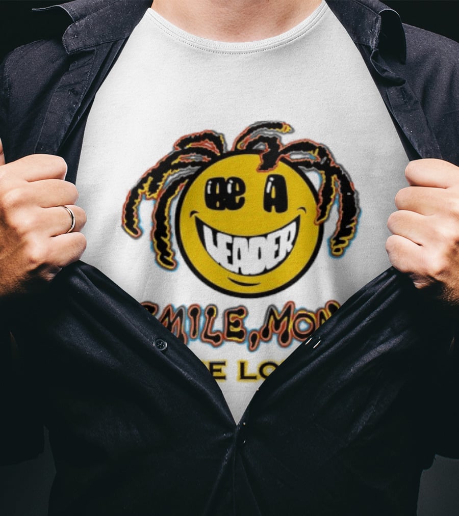 Be A Leader Smile Mon One Love Dreadlocks Emoji T-Shirt