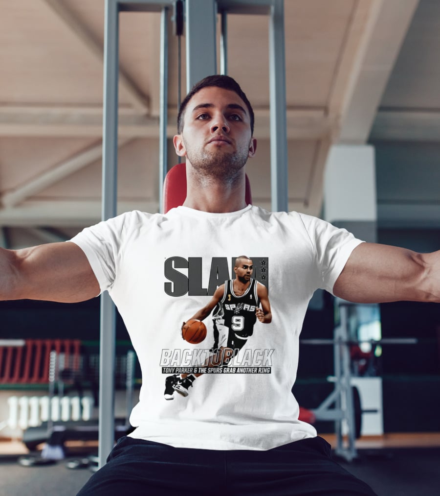 SLAM Back To Black San Antonio Spurs Tony Parker 9 Spurs Grab Another Ring T-Shirt