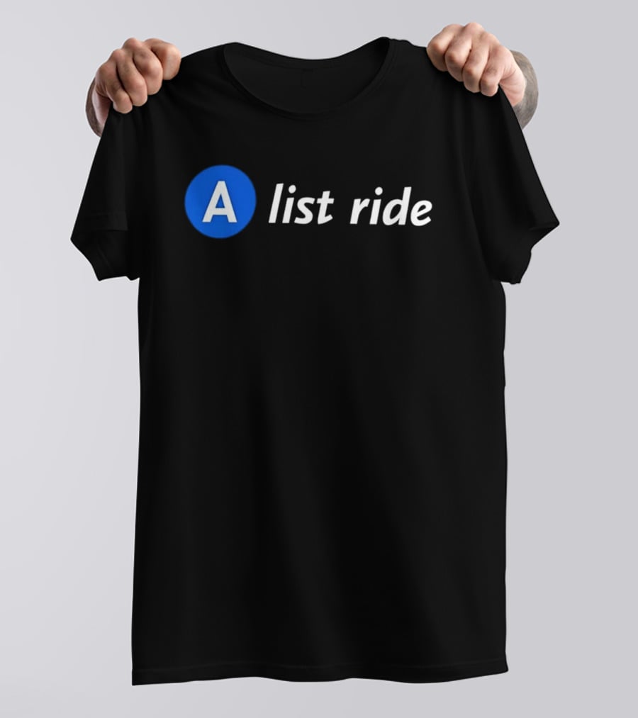 A List Ride Blue Circle Letter A T-Shirt