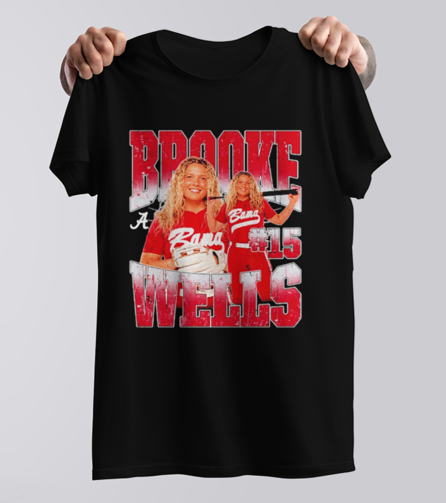 Brooke Wells Bama Softball #15 Player Collage Alabama T-Shirt