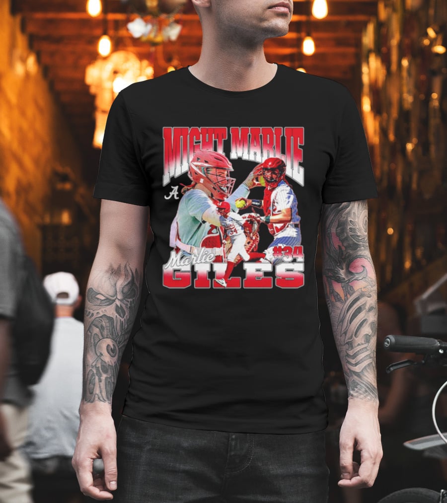 Might Marlie Giles #34 Alabama Softball Player Collage T-Shirt