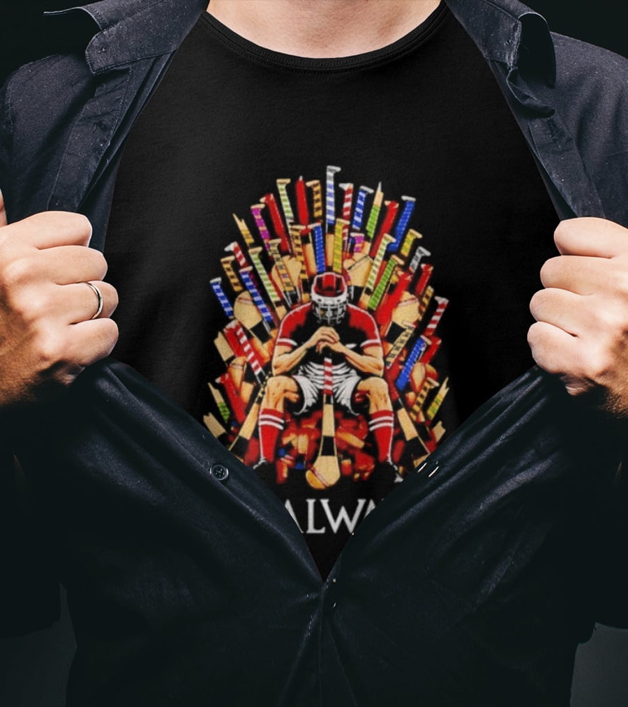 Game Of Hurls Galway Thrones Hurley Sticks Player Iconic Seat T-Shirt